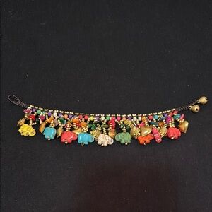 Colorful and Funky Elephant Fish and Heart Charm Bracelet